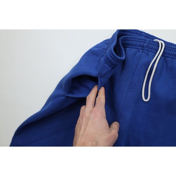 Vtg 90s Streetwear Mens XL Faded Blank Heavy Sweatpants Joggers Royal Blue USA - Picture 7 of 13
